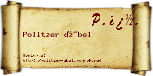 Politzer Ábel névjegykártya