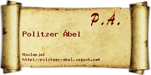Politzer Ábel névjegykártya